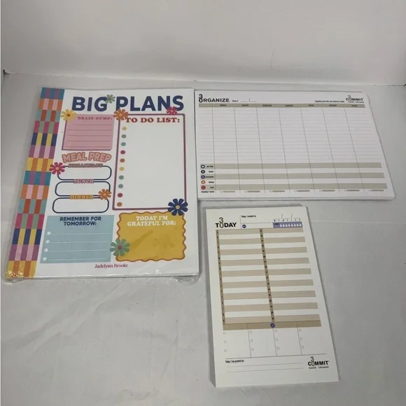Jadelynn Brooke & Commit Set of 3 Organizational Notepads