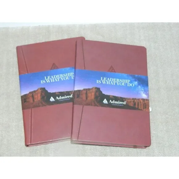 Hardcover Notebook Journal  Vegan Leather Cover  Brown Lined Pages Lot of 2‎