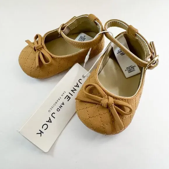 Janie and Jack Baby Quilted Ballet Flats‎ Girls 0-3 Months NWT! Crib Shoes