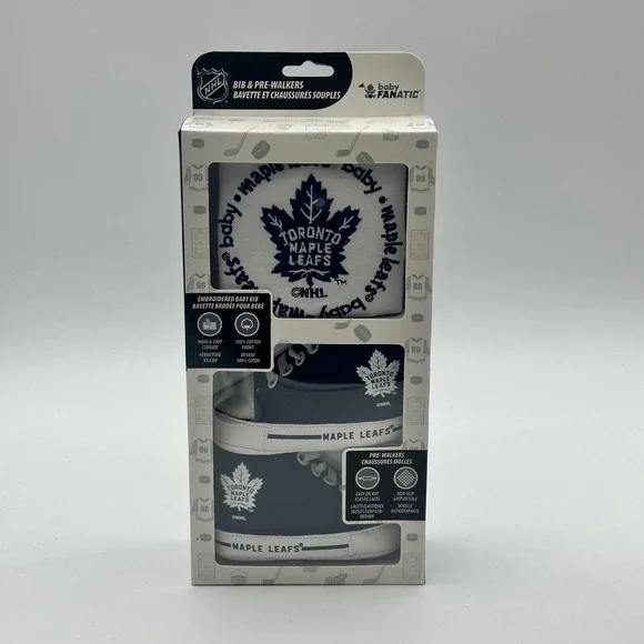 NHL Hockey Baby Toronto Maple Leafs Gift Set – Bib‎ and Shoes – FANATIC