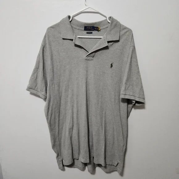 Ralph Lauren Polo Shirt Mens XL Gray Green Pony Golf Casual Short Sleeve