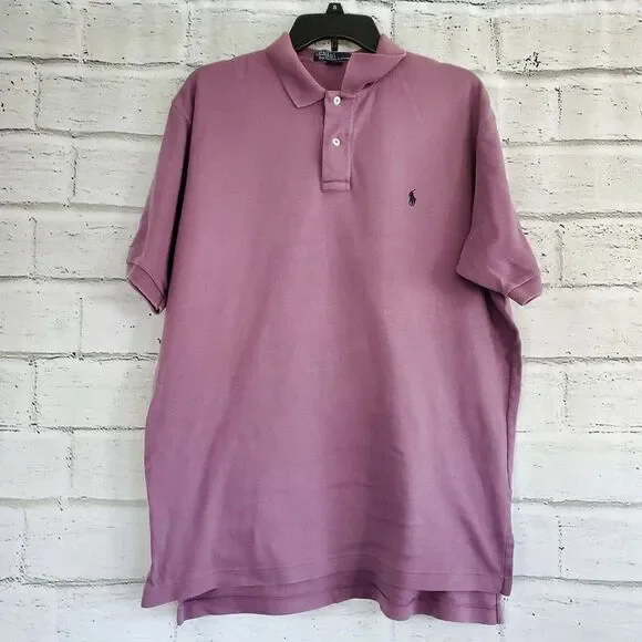Ralph Lauren Polo Vintage Purple Polo Shirt Mens Size Large