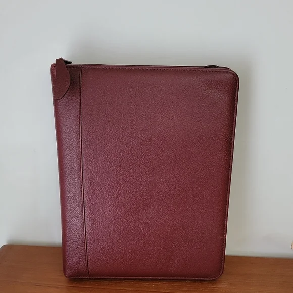 Vintage Franklin Covey Quest Leather Zip Binder Planner 7 Ring Bin3