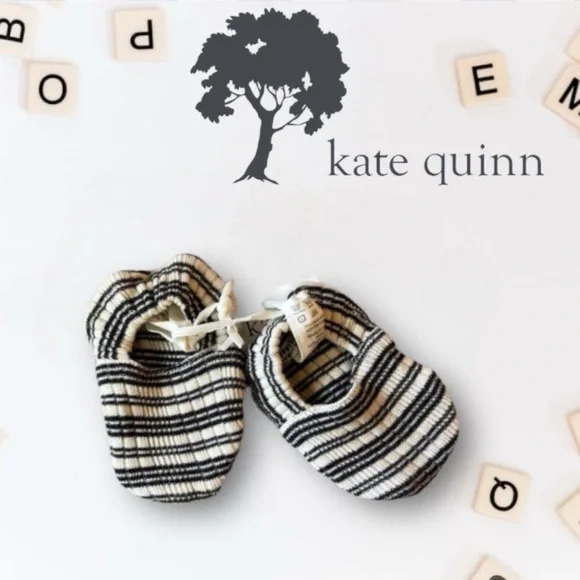 Kate Quinn Dinosaur Striped Baby Booties