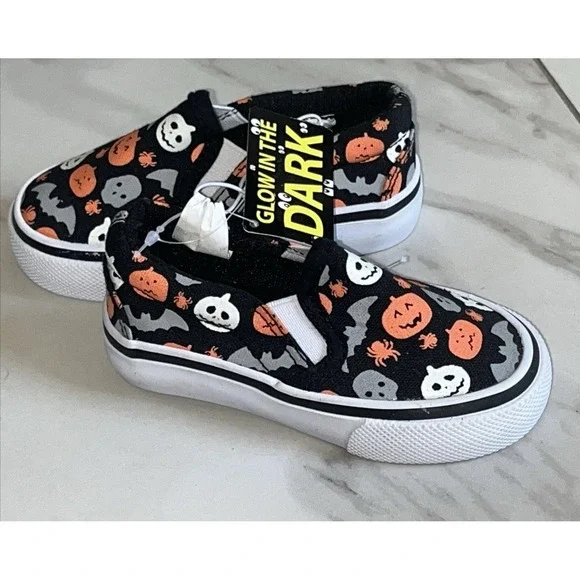 Tommy Bahama‎ Toddler 5 Slip-On Shoes Pumpkins Bats Spooky CUTE Halloween GID