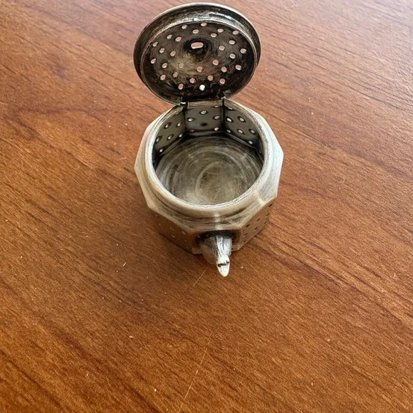 AMCRAFT Attleboro Mass 925 Sterling Silver Antique Teapot Tea Diffuser Strainer