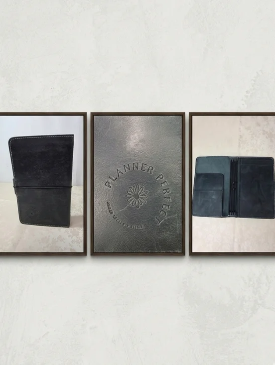 Planner Perfect B6 Leather Traveler’s Notebook Cover - Black Everyday Organized