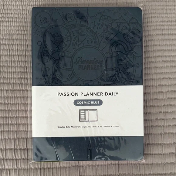 Passion Planner Undated Small Daily Planner Cosmic Blue NWT
