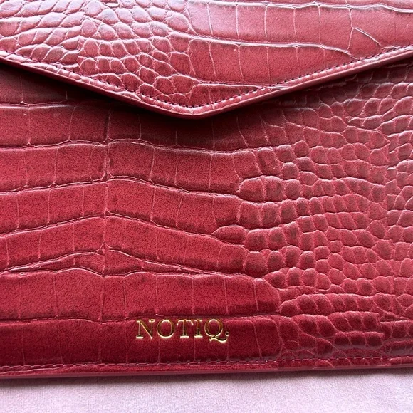 NOTIQ Vegan Croco Leather Laptop Tech Sleeve /document holder NEW