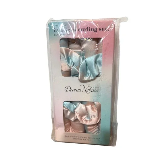 Dream Nebula Satin Heatless Curling Set Soft Cotton‎ Fiber Includes Scrunchies
