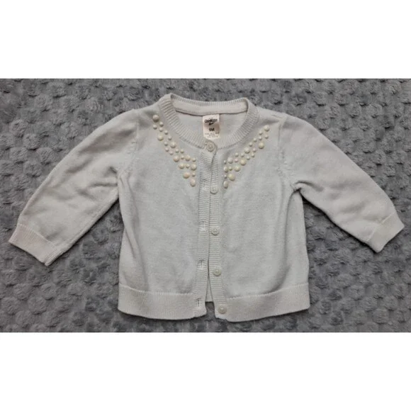 OshKosh BGosh Cardigan Sweater Girls 9 Months Preppy Church Buttons Long Sleeve