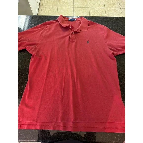 Ralph Lauren Polo Shirt Men's Sz XXL Y2K Vintage Red Green Horse Trendy Preppy