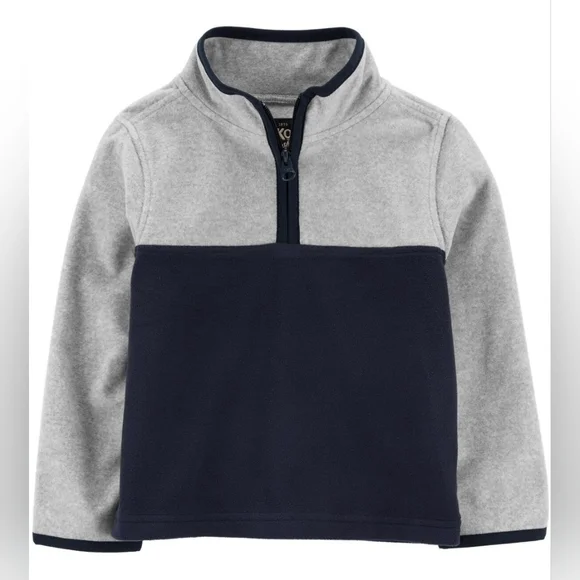 OshKosh B'gosh Toddler Colorblock Microfleece Cozie Size 5T Navy Blue & Grey