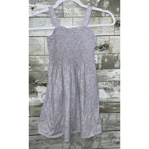 Oshkosh B'Gosh Girls‎ Blue Sleeveless Floral Smocked Sundress Size 6/6X