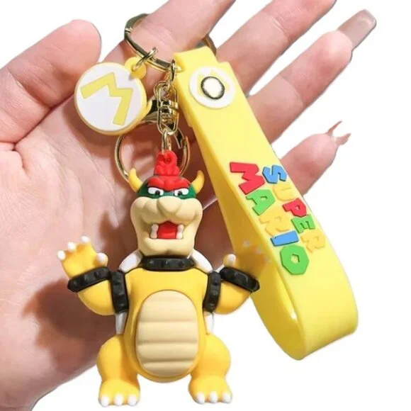 Bowser Super Mario Figure Keychain Strap Bag Charm