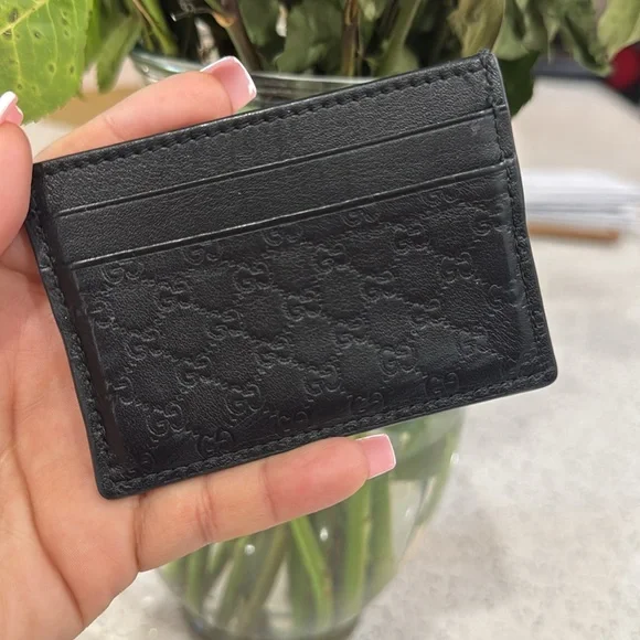 🖤Gucci Leather GG Web Print Cardholder