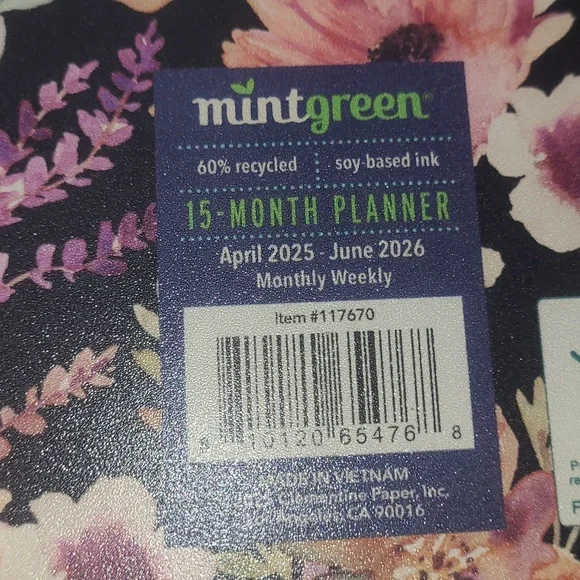 Floral Spiral Planner with Gold Accents