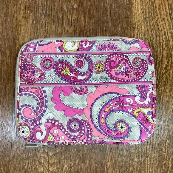 Vera Bradley Floral Tablet Sleeve Paisley Meets Plaid Ret Pattern approx 8x10”