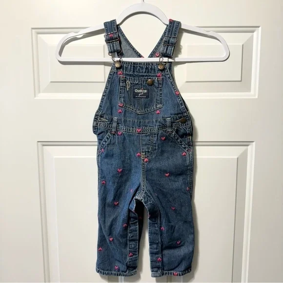 Oshkosh 18 month Heart Denim Overalls
