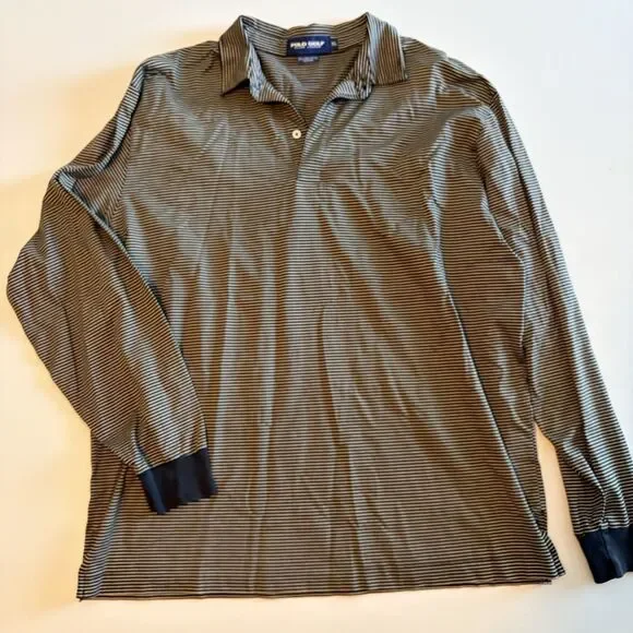 Polo Ralph Lauren Golf Long Sleeve Polo Shirt Men's XL Brown 100% Pima Cotton