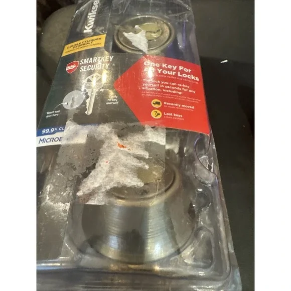 Kwikset 665 Antique Brass Double Cylinder Deadbolt with SmartKey 9660-510