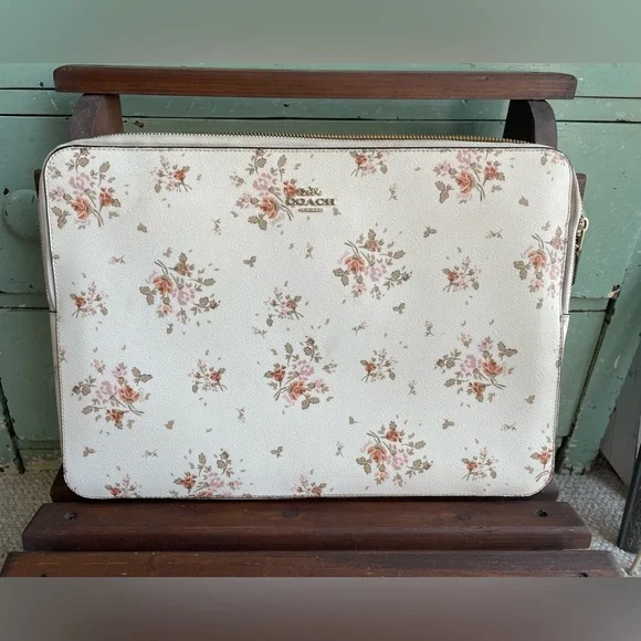 Coach Laptop Sleeve With Rose Bouquet Print Style No 91783