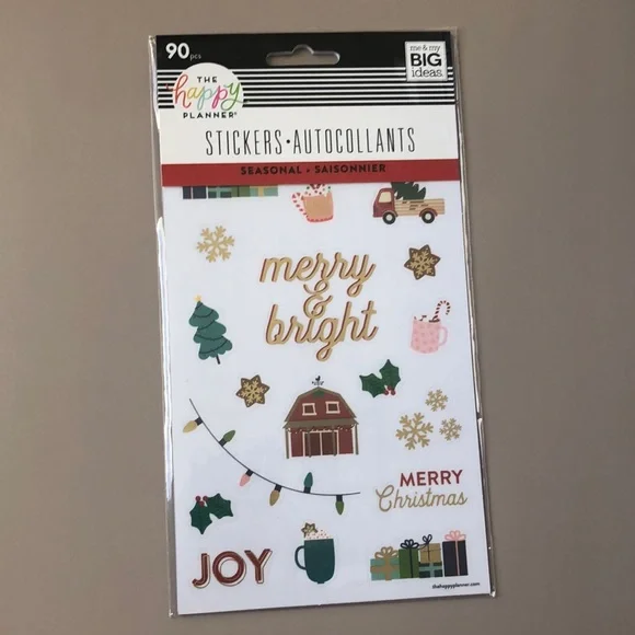 ❤️$5 NWT Happy Planner Sticker Sheets Christmas