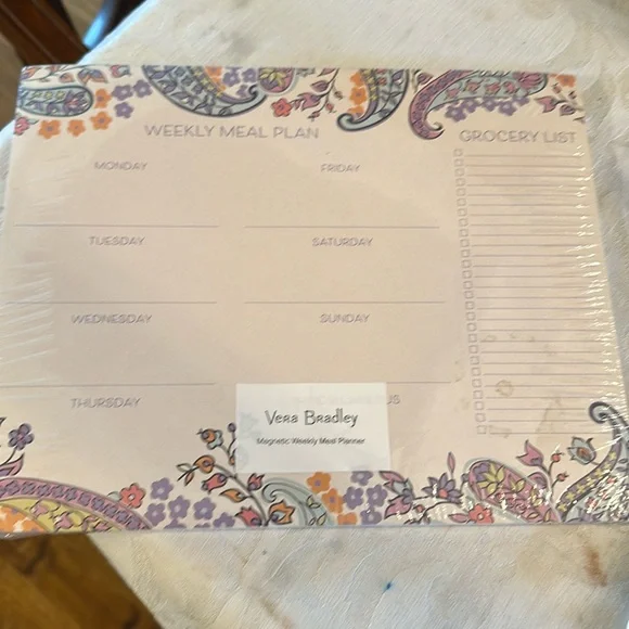 Vera Bradley magnetic meal planner, Maddelena Paisley Soft Shabby Chic Floral