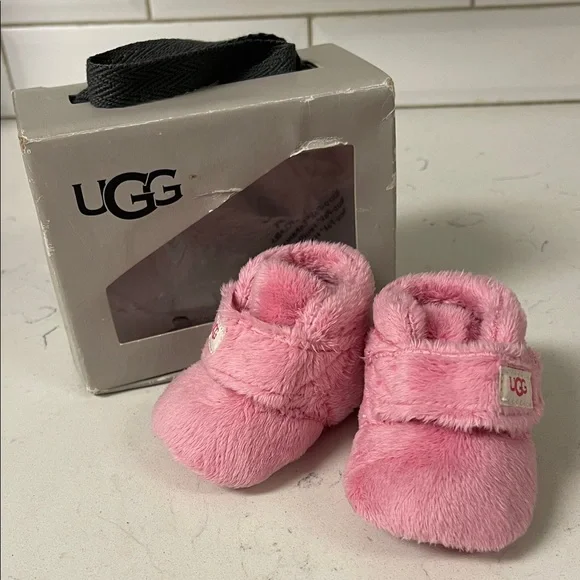 UGG Bixbee Bootie Fuzzy Pink Bloom Baby Slippers Size 0/1