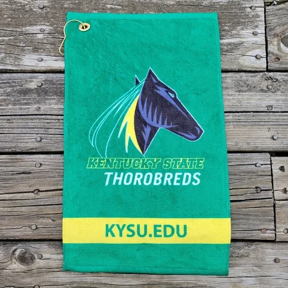 Kentucky State Thoroughbreds Golf Towel Green 18x11 NOS