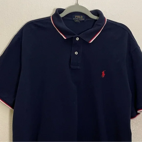 $14 OR 4 $14 items for $40 Mens 2XL Ralph Lauren Blue Polo Shirt w red accents
