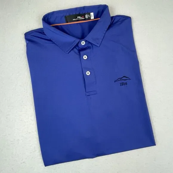 Polo Ralph Lauren Mens RLX THE RESERVE Golf Club Polo Shirt Blue-XL