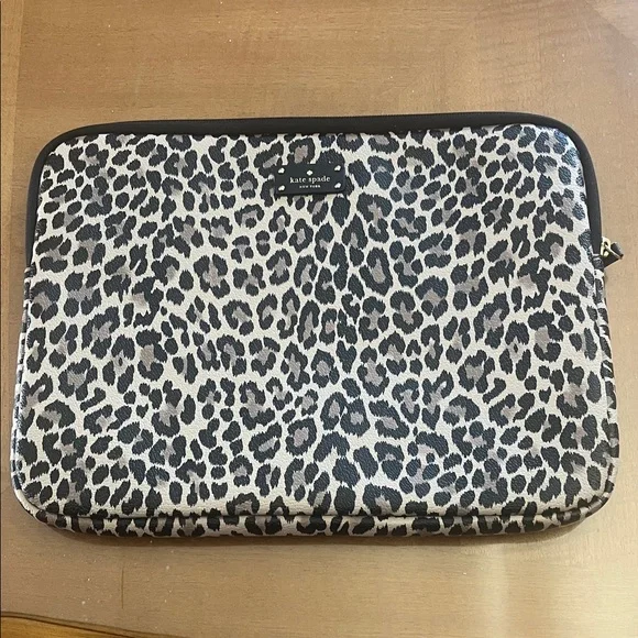 Kate Spade Leopard Print Sleeve in Black and Cream