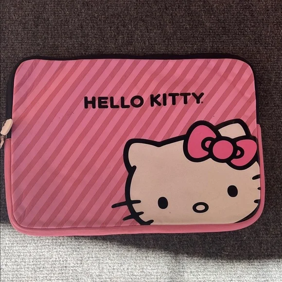 Hello Kitty Striped Pink Laptop Sleeve