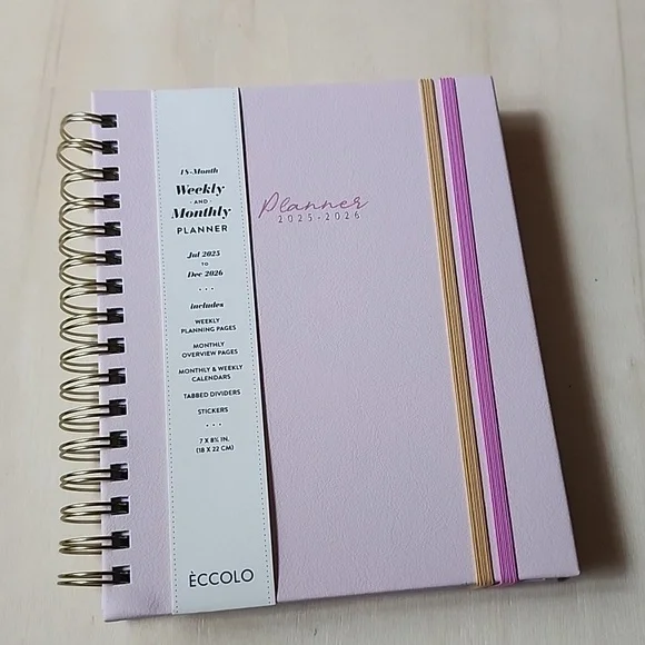 Brand New Eccolo pink 2025-2026 planner notebook