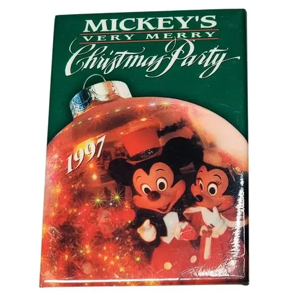 Disney Parks Button 1997 Mickey's Very Merry Christmas Party Walt Disney World