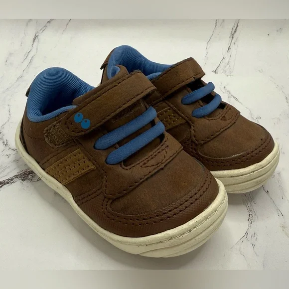 Suprize by Stride Rite Alec Boy Shoes Blue Brown Walking Toddler baby size 3