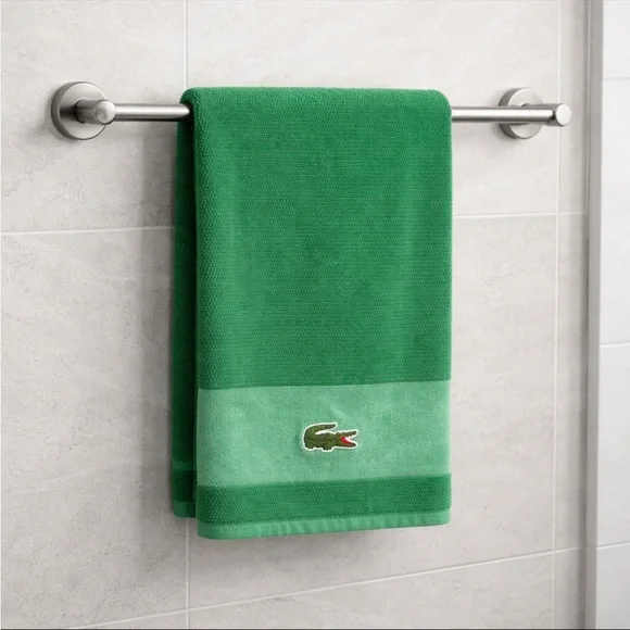 Lacoste Green Cotton Bath Towel