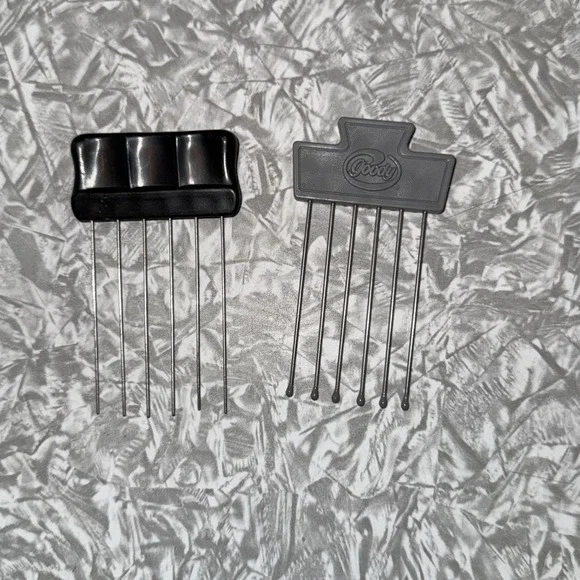 Goody Hair Grey Pick Comb Tease Lift Metal Purse Travel 3.5