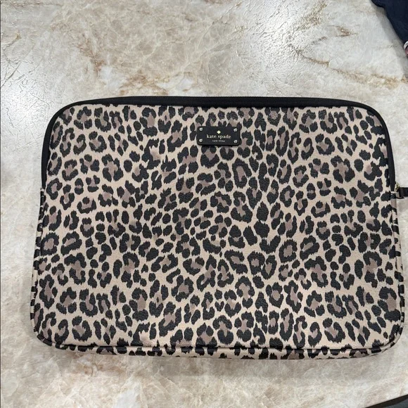 Kate Spade Black and Tan Animal Print Sleeve