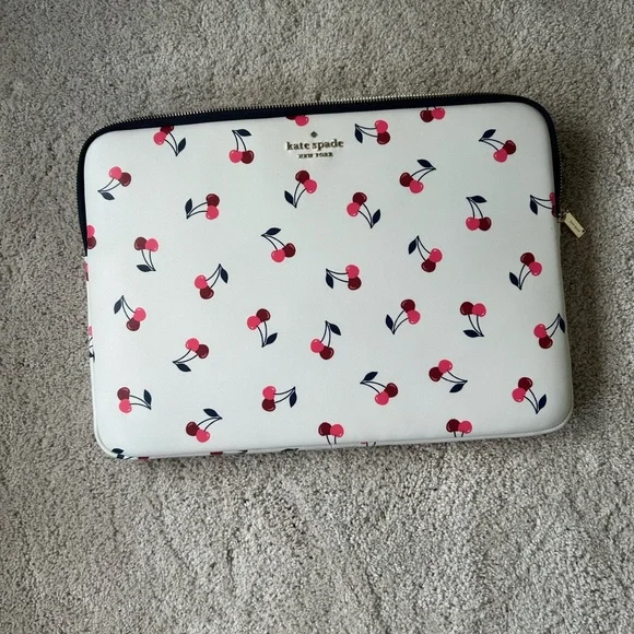 Kate Spade Cherry Print Tablet Sleeve - Cream and Red