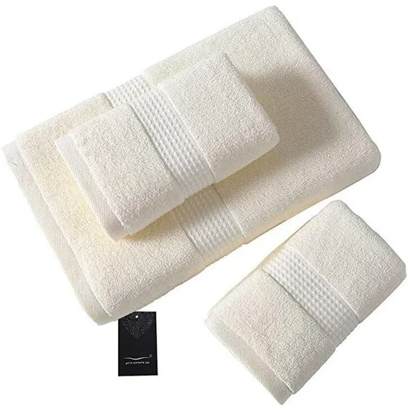 Bath Hand Towel Sets - 100% Cotton Premium Quality 1 Bath & 2 Hand Towels Set