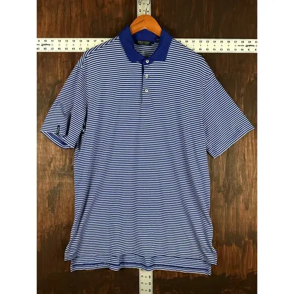 Polo Golf Ralph Lauren Moisture Wicking Polo Shirt Blue White Mens Large Activew
