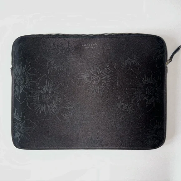 Kate Spade Black Floral Laptop Case