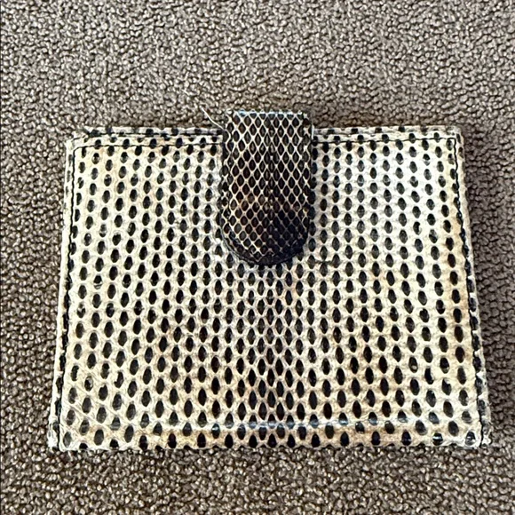 Vintage Bosca ID wallet snap snake print USA made (TD)