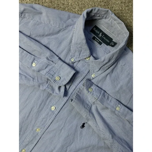 Polo Ralph Lauren Mens Blake Medium Long Sleeve Button Up Shirt Gingham Plaid
