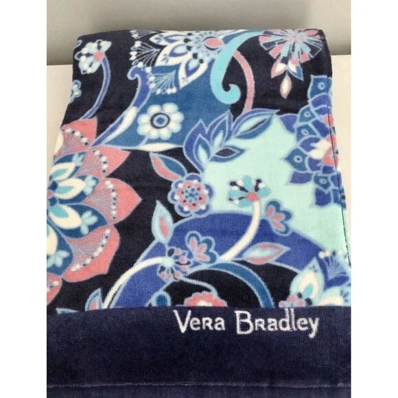 Vera Bradley Beach Towel Lotus Flower Floral Print NEW WITH TAGS Oversized