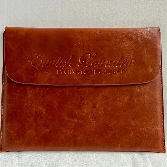 ENGLISH LAUNDRY by CHRISTOPER WICKS brown leather Ipad Case Pouch