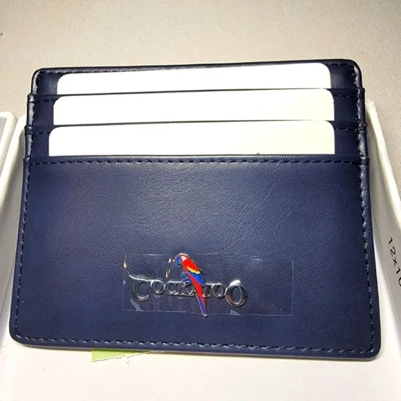 Cockatoo Leather Card Holder RFID Brown - NIB