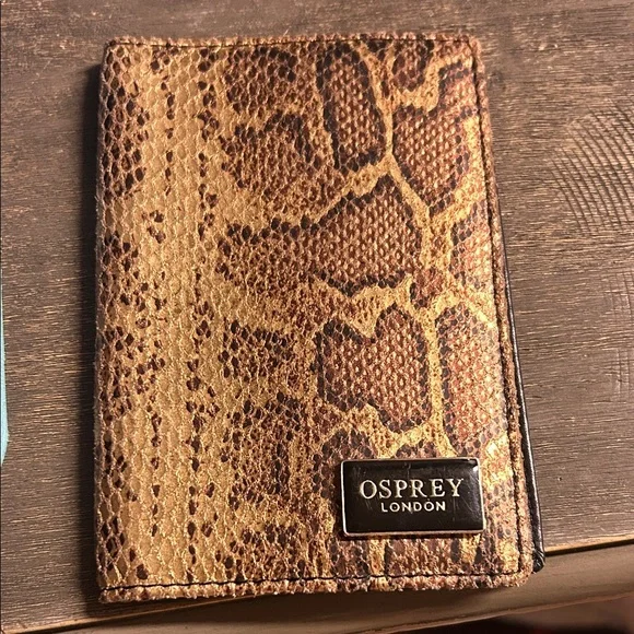 Osprey London Leather Snake Print Passport‎ Cover